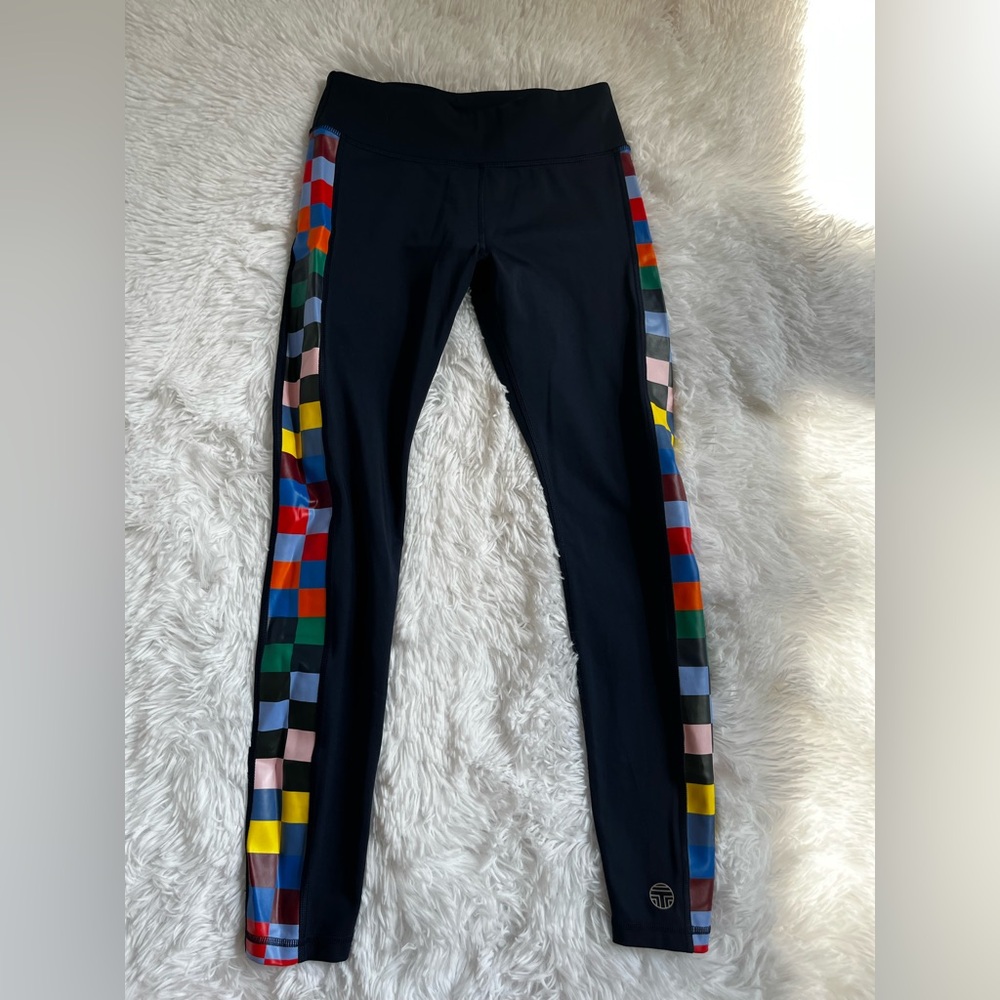 Tory Sport Women Navy Colorblock Active Pants XS Leggings